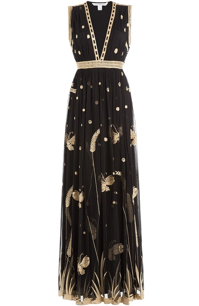 Diane Von Furstenberg Embroidered Maxi Dress