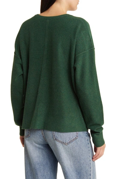Shop Free People Luna High-low Sweater In Forest Pine Heather