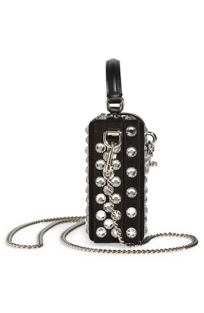 Shop Dolce & Gabbana Crystal Embellished Box Bag In Black