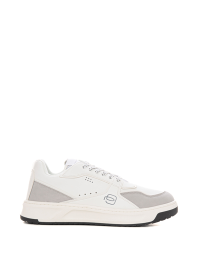 Shop Piquadro Leather Sneakers In White
