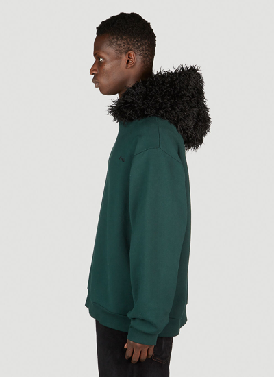 Shop Marni Men Hairy Hooded Sweatshirt In Green