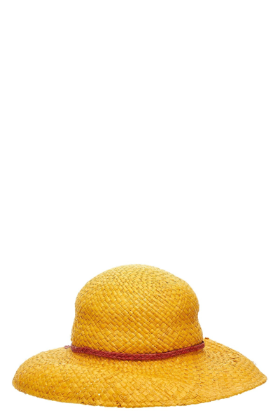 Shop Marni Women Raffia Bucket Hat In Yellow