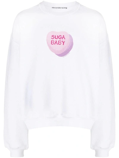 Shop Alexander Wang Sweatshirt With Graphic Print In White