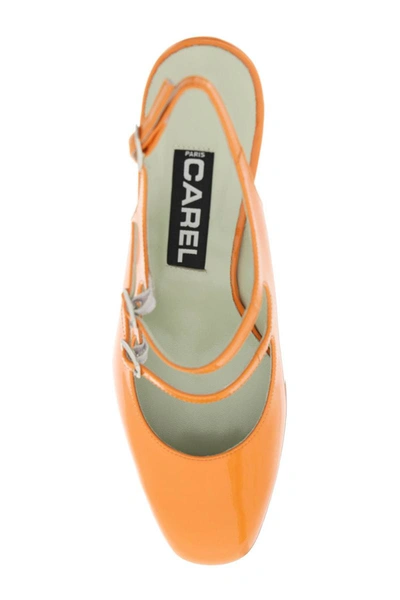 Shop Carel Paris Carel Patent Leather Slingback Mary Jane In Orange