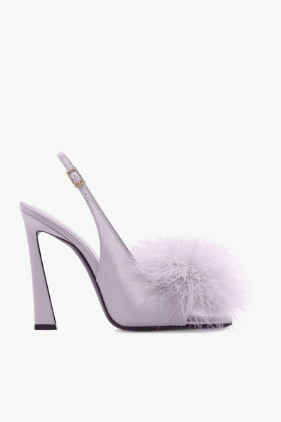 Shop Saint Laurent Purple ‘mae' Heeled Sandals In New