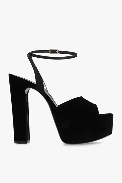 Shop Saint Laurent Black ‘jodie' Platform Sandals In New
