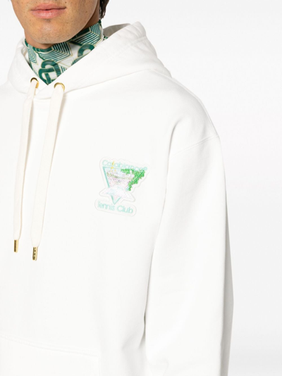 Shop Casablanca Logo Organic Cotton Hoodie In White