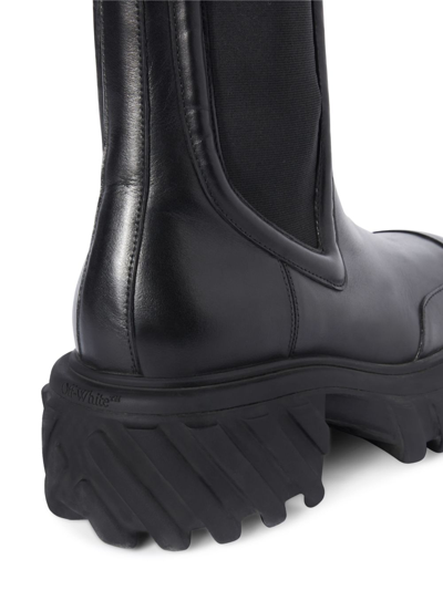 Shop Off-white Leather Chelsea Boots In Black