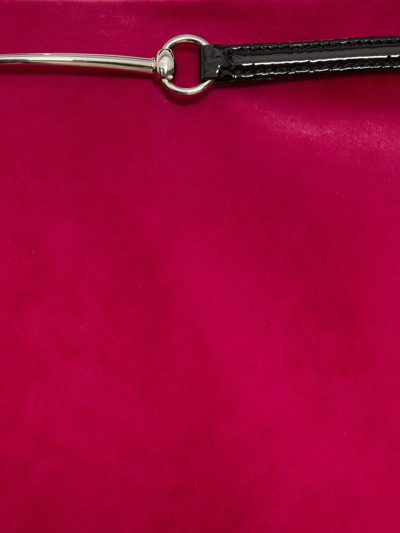 Shop Gucci Velvet Midi Skirt In Red
