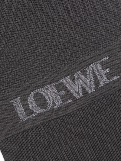 Shop Loewe Logo Wool Scarf In Grey