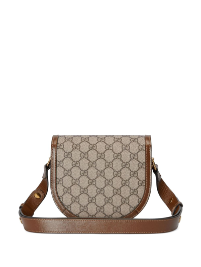 Shop Gucci Horsebit Shoulder Bag In Brown