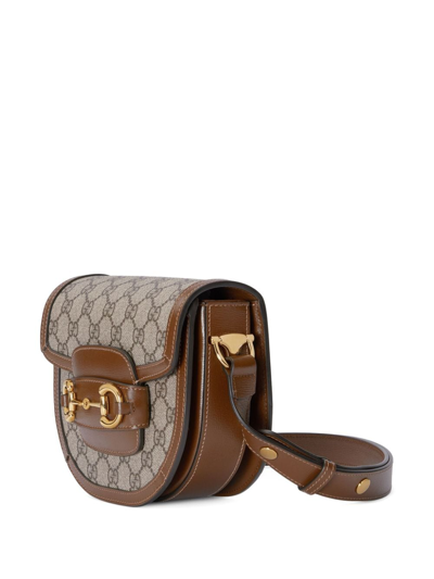 Shop Gucci Horsebit Shoulder Bag In Brown