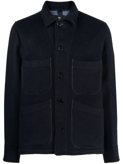Shop Ps By Paul Smith Wool Blend Jacket In Black