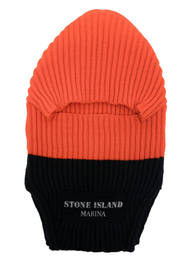 Shop Stone Island Wool Balaclava In Orange
