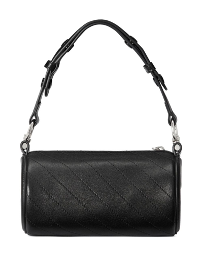 Shop Gucci Blondie Leather Shoulder Bag In Black