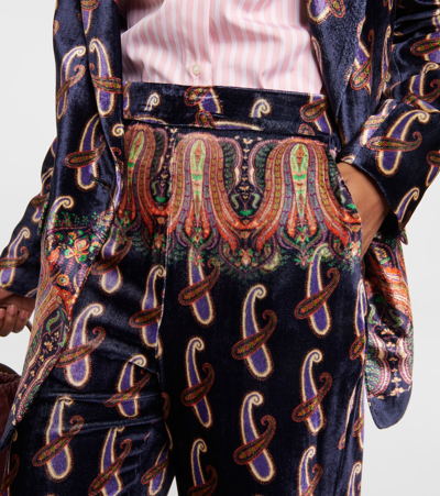 Shop Etro Paisley High-rise Straight Pants In Multicoloured