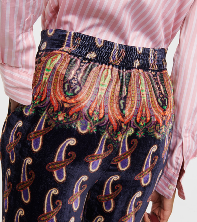 Shop Etro Paisley High-rise Straight Pants In Multicoloured