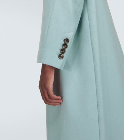 Shop Ami Alexandre Mattiussi Oversized Wool-blend Gabardine Coat In Blue