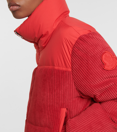 Shop Moncler Waitaki Corduroy Down Jacket In Red