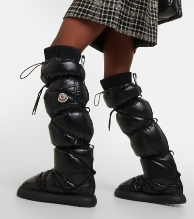 Shop Moncler Gaia Down Over-the-knee Snow Boots In Black