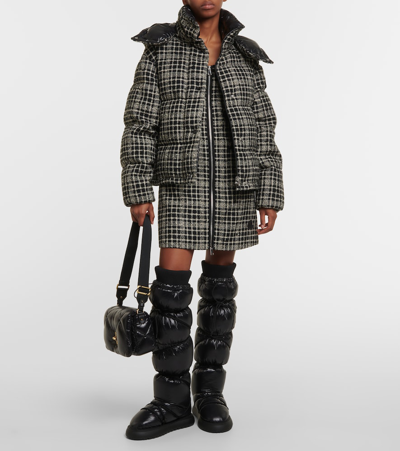 Shop Moncler Gaia Down Over-the-knee Snow Boots In Black