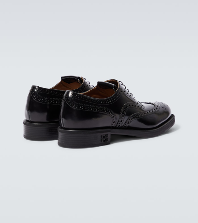 Miu Miu Brogue Oxford Shoes In Black