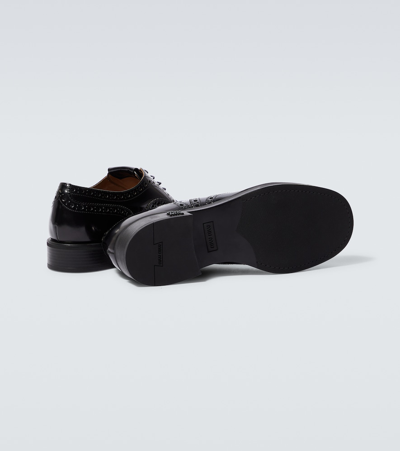 Miu Miu Brogue Oxford Shoes In Black