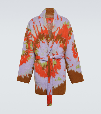 Shop Zegna X The Elder Statesman Cashmere And Wool Robe In Multicoloured
