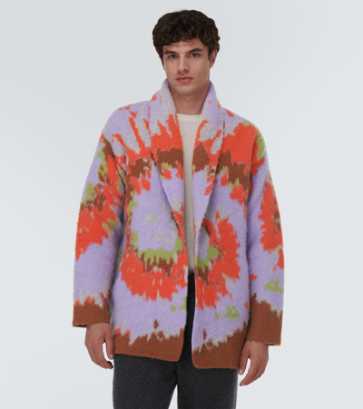 Shop Zegna X The Elder Statesman Cashmere And Wool Robe In Multicoloured