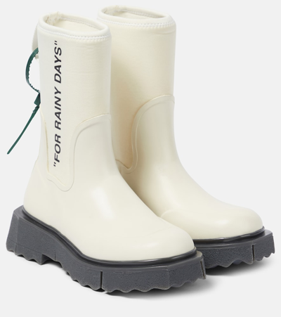 Shop Off-white Rubber Rain Boots In White