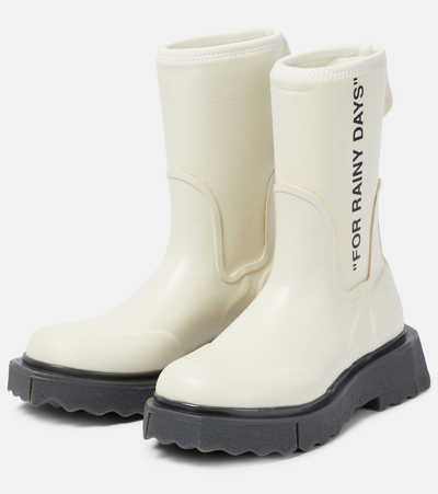 Shop Off-white Rubber Rain Boots In White