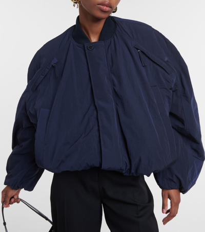 Shop Jacquemus Le Bomber Bahia Cotton-blend Bomber Jacket In Blue
