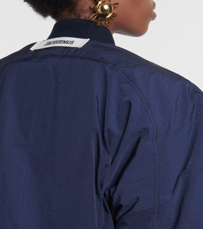 Shop Jacquemus Le Bomber Bahia Cotton-blend Bomber Jacket In Blue