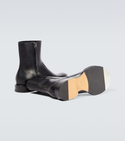 Shop Lanvin Medley Leather Ankle Boots In Black