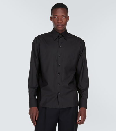 Shop Dolce & Gabbana Silk-wool Blend Shirt In Black