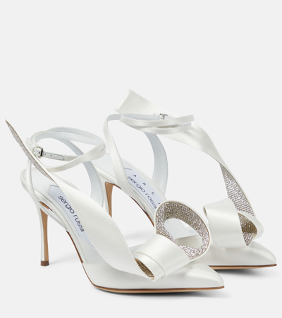 Shop Area X Sergio Rossi Marquise Embellished Pumps In White
