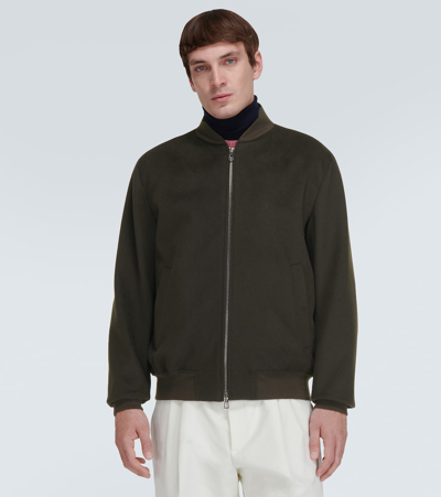 Shop Loro Piana Lp Ivy Cashmere Bomber Jacket In Green