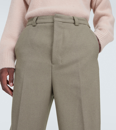 Shop Ami Alexandre Mattiussi Wool-blend Straight Pants In Grey
