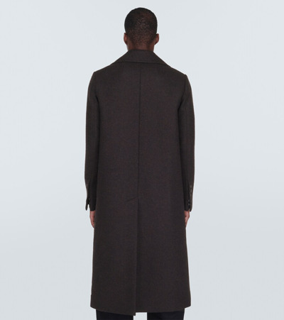 Shop Rick Owens New Bell Double-breasted Wool Coat In Brown