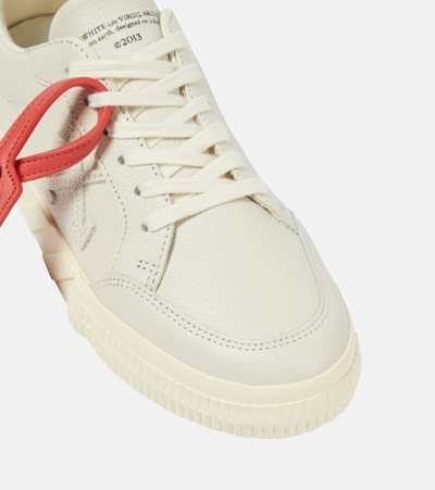 Shop Off-white Vulcanized Leather Sneakers In Beige