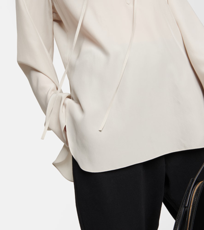 The Row Malon Silk Blouse In Neutrals