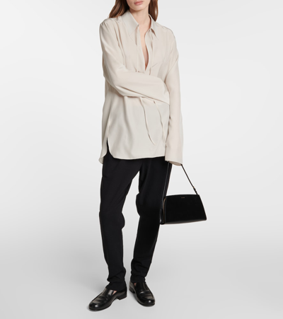 The Row Malon Silk Blouse In Neutrals