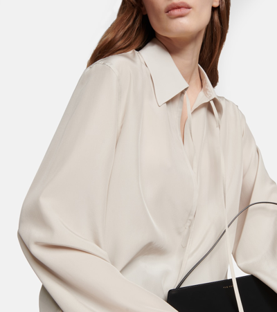 The Row Malon Silk Blouse In Neutrals