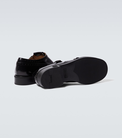 Miu Miu X Church's Leather Monk Strap Shoes In Black