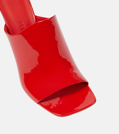 Ferragamo Era Patent Stiletto Mule Sandals In Red