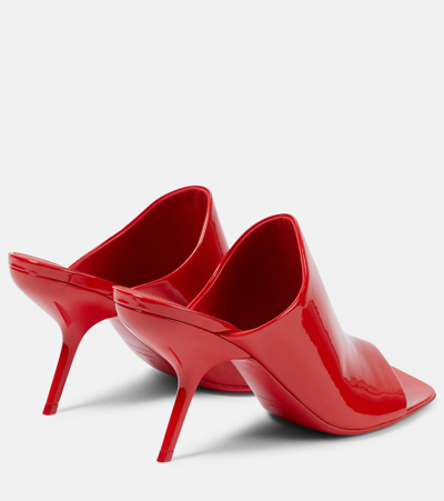 Ferragamo Era Patent Stiletto Mule Sandals In Red