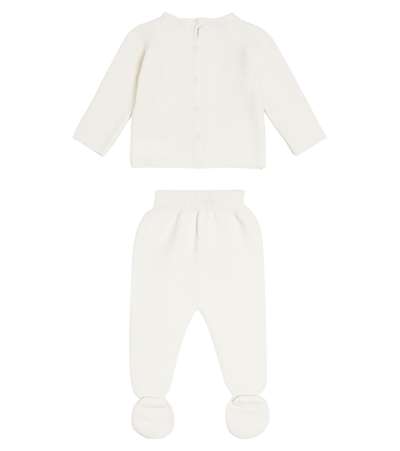 Shop La Coqueta Baby Ciro Wool Top And Pants Set In Neutrals