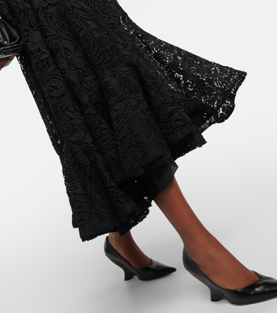 Shop Erdem Asymmetrical Guipure Lace Midi Dress In Black