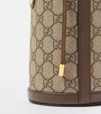 Gucci Ophidia Gg Mini Canvas Bucket Bag In Brown