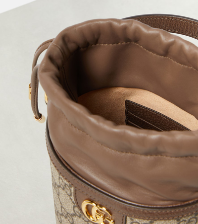 Gucci Ophidia Gg Mini Canvas Bucket Bag In Brown